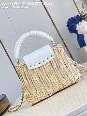 Fortok Louis Vuitton Capucines Rattan Handbag White 27 x 17.3 x 9cm - 5