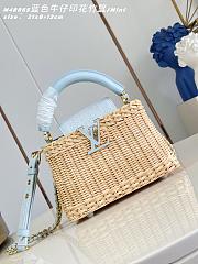 Fortok Louis Vuitton Capucines Mini Rattan Handbag Blue 21 x 13.6 x 8cm - 1