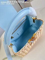 Fortok Louis Vuitton Capucines Mini Rattan Handbag Blue 21 x 13.6 x 8cm - 3