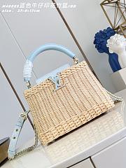 Fortok Louis Vuitton Capucines Rattan Handbag Blue 27 x 17.3 x 9cm - 1