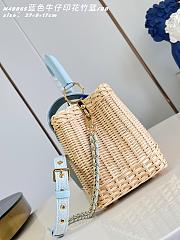 Fortok Louis Vuitton Capucines Rattan Handbag Blue 27 x 17.3 x 9cm - 3