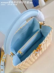 Fortok Louis Vuitton Capucines Rattan Handbag Blue 27 x 17.3 x 9cm - 2