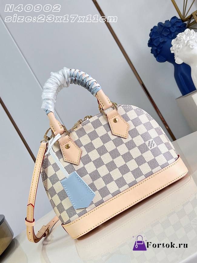 Fortok Louis Vuitton Alma BB Damier Azur Blue 23.5 x 17.5 x 11.5cm - 1