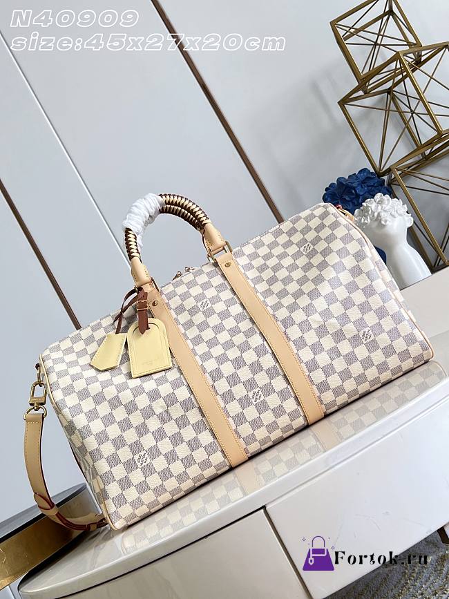 Fortok Louis Vuitton Keepall Bandoulière 45 Damier Azur canvas 45 x 27 x 20cm - 1