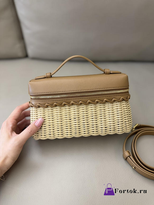Fortok Loro Piana Extra Pocket L19 Raffia Tan 19*7*12cm - 1