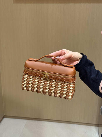 Fortok Loro Piana Extra Pocket L19 Wicker Brown 19*7*12cm