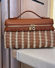 Fortok Loro Piana Extra Pocket L19 Wicker Brown 19*7*12cm - 2