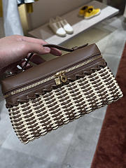 Fortok Loro Piana Extra Pocket L19 Wicker Dark Brown 19*7*12cm - 3