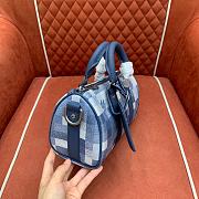 Fortok Louis Vuitton Keepall Bandoulière 25 Blue Indigo Damoflage Canvas 25 x 15 x 11CM - 3
