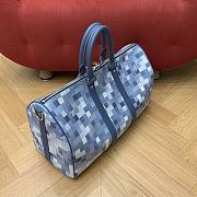 Fortok Louis Vuitton Keepall Bandoulière 45 Blue Indigo Damoflage Canvas 45 x 27 x 20cm - 3