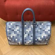 Fortok Louis Vuitton Keepall Bandoulière 45 Blue Indigo Damoflage Canvas 45 x 27 x 20cm - 2