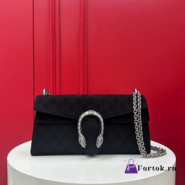 Fortok Gucci Dionysus shoulder bag black GG canvas 28 x 14 x 7cm  - 1