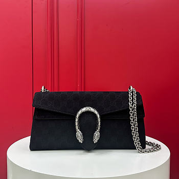 Fortok Gucci Dionysus shoulder bag black GG canvas 28 x 14 x 7cm 