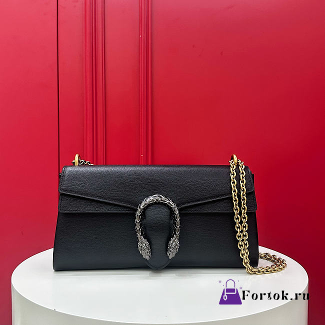 Fortok Gucci Dionysus Shoulder Bag Black Leather 28 x 14 x 7cm  - 1