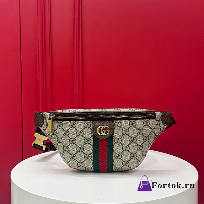Fortok Gucci Ophidia Small Belt Bag Beige and Dark brown GG Supreme canvas 30 x 4.5 x 14cm - 1