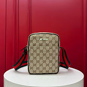 Fortok Gucci Tag small crossbody bag Brown GG Canvas 14 x 4 x 20cm - 1