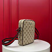 Fortok Gucci Tag small crossbody bag Brown GG Canvas 14 x 4 x 20cm - 3