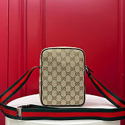 Fortok Gucci Tag small crossbody bag Brown GG Canvas 14 x 4 x 20cm - 2