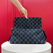 Fortok Gucci Madison medium shoulder bag blue GG denim 31 x 13 x 11.5cm - 2