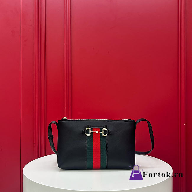 Fortok Gucci Horsebit Web small shoulder bag Black 20 x 12.5 x 4.5cm - 1