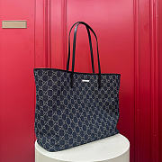 Fortok Gucci Tribeca Tote Bag Dark blue GG denim 38-29.5-13cm - 4