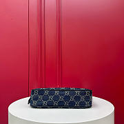 Fortok Gucci Lady Lunetta Small Shoulder Bag Blue GG denim 22 x 14 x 5.5cm - 6