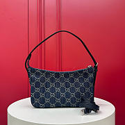 Fortok Gucci Lady Lunetta Small Shoulder Bag Blue GG denim 22 x 14 x 5.5cm - 2