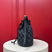 Fortok Gucci Venice Small Bucket Bag Blue GG Denim 21 x 23.5 x 14cm - 6