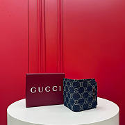 Fortok Gucci Small wallet Dark Blue Washed GG Denim 10 x 8cm - 4