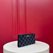 Fortok Gucci Long wallet Dark Blue Washed GG Denim 19 x 10 x 1.5cm - 2