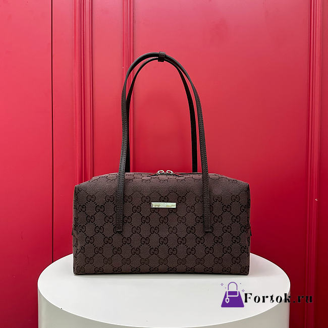 Fortok Gucci Melrose Medium Boston Bag Brown GG canvas 29 x 14 x 15cm - 1