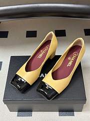 Fortok Chanel 2026ss pumps Square-toed Beige - Black - 1