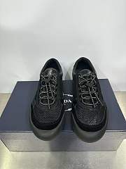 Fortok Prada Speedrock Men Sneakers Black Mesh and Leather - 4