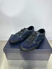 Fortok Prada Speedrock Men Sneakers Navy Blue Mesh and Leather - 1