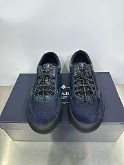 Fortok Prada Speedrock Men Sneakers Navy Blue Mesh and Leather - 4