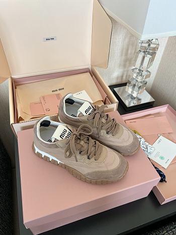 Fortok Miu Miu Tyre Technical Fabric and Suede Sneakers 