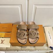 Fortok Louis Vuitton Isola Comfort Sandals Suede Brown - 1