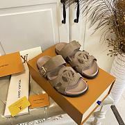 Fortok Louis Vuitton Isola Comfort Sandals Suede Brown - 5