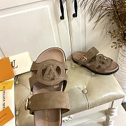 Fortok Louis Vuitton Isola Comfort Sandals Suede Brown - 3
