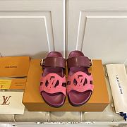 Fortok Louis Vuitton Isola Comfort Sandals Suede Burgundy - 1