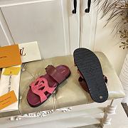 Fortok Louis Vuitton Isola Comfort Sandals Suede Burgundy - 4