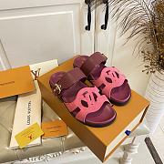 Fortok Louis Vuitton Isola Comfort Sandals Suede Burgundy - 6