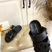 Fortok Louis Vuitton Isola Comfort Sandals Black Leather - 2