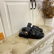Fortok Louis Vuitton Isola Comfort Sandals Black Leather - 3