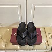 Fortok Gucci Vittoria GG canvas thong sandals Black 01 - 1