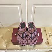 Fortok Gucci Vittoria GG canvas thong sandals Pink - 1