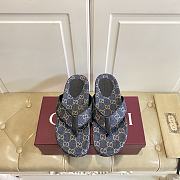 Fortok Gucci Vittoria GG canvas thong sandals Navy Blue - 1