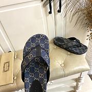 Fortok Gucci Vittoria GG canvas thong sandals Navy Blue - 3