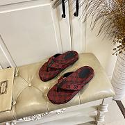Fortok Gucci Vittoria GG canvas thong sandals Red - 5