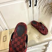 Fortok Gucci Vittoria GG canvas thong sandals Red - 3